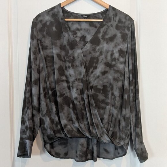 Rails Blouse Women's Large Slate Hillary Crossover Snap Tie-Dye Long Sleeve Top - Picture 5 of 16